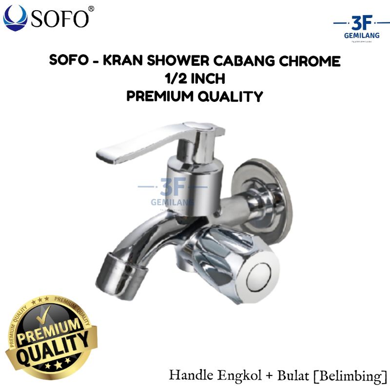 Sofo - Kran Shower CABANG CHROME MODERN 1/2 INCH PREMIUM QUALITY