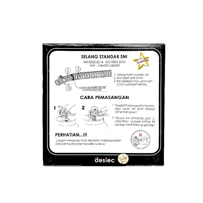 Regulator Starcam Paket Selang SC-T12RMS Regulator Gas Anti Bocor