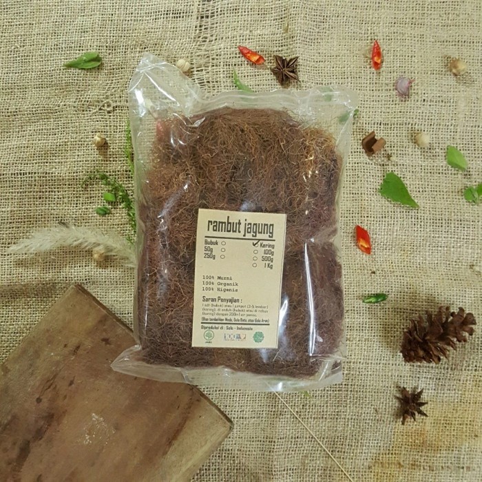

RAMBUT JAGUNG KERING 500 GRAM - Zea Mays - MURNI - JSR - REMPAH