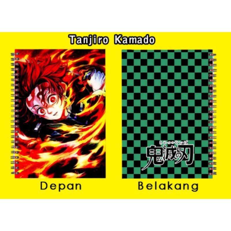 

Notebook dan buku catatan custom anime edisi Kimetsu No Yaiba ukuran A5 softcover polos dan bergaris