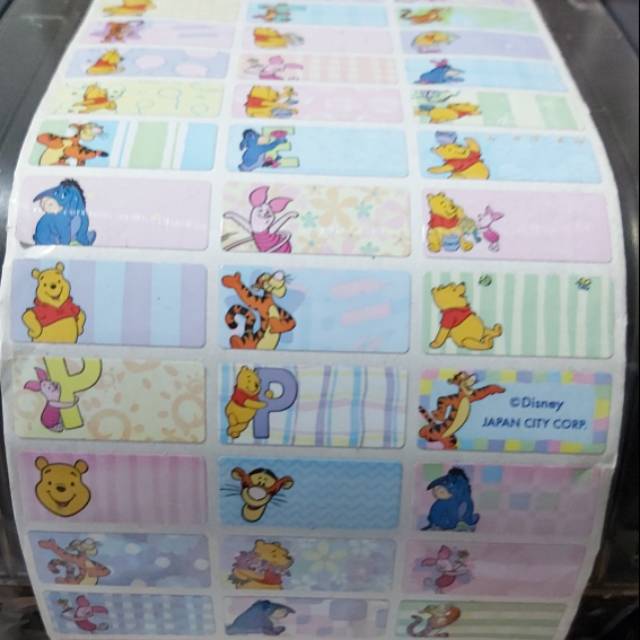

Label nama classic pooh sticker nama waterproof