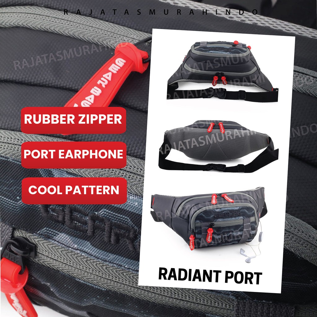 Gear Bag Radiant Port -13104 - Waistbag WITH EARPHONE HOLE BB - Tas Selempang Pria / Waist bag