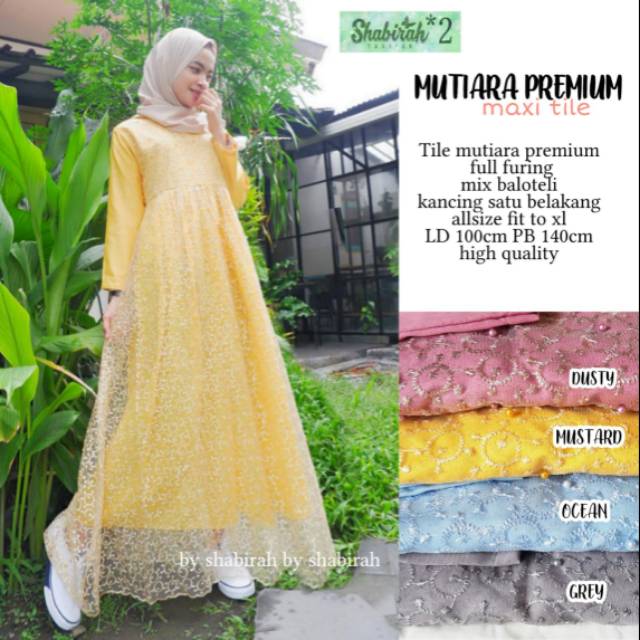 Gamis mix tile mutiara terlaris gamis hitz gamis termurah