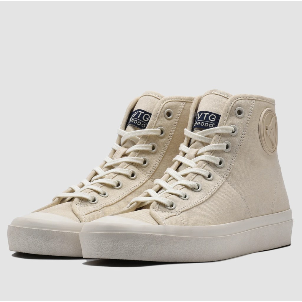 Sepatu Brodo Vintage/Vantage V2 Hi (Mocha/Navy/Fullblack/Teracota/Natural White/Black White/Camel/Olive)-Natural White