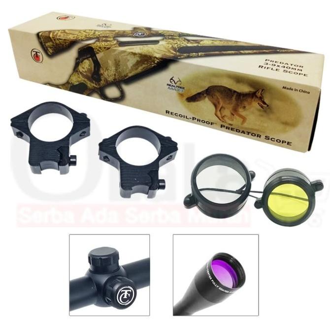 TELESKOP PREDATOR TC 3-9X40 (M-24) MILDOT 24 reticle 6 titik Star Seller Temurah