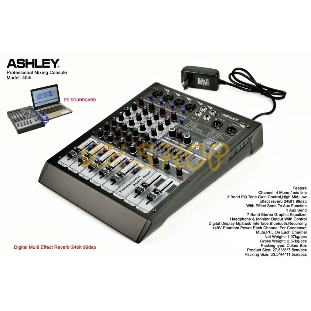 Mixer Audio Ashley 404i Original 4 Channel Ashley 404 i