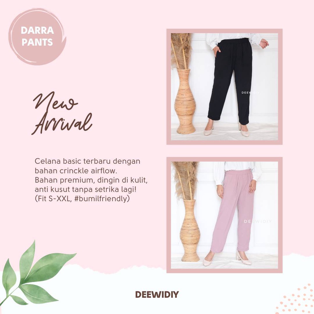 CELANA CRINCKLE PREMIUM CELANA PANJANG WANITA - DARRA PANTS DEEWIDIY