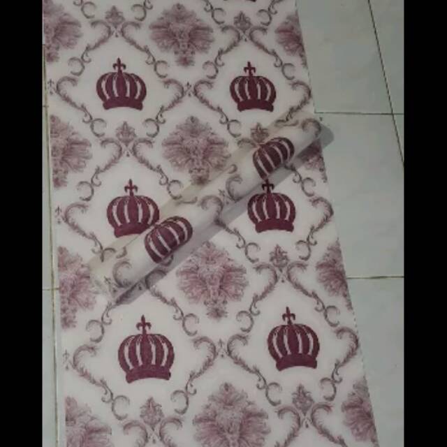 Wallpaper tembok dinding stiker Shabby batik bunga mahkota