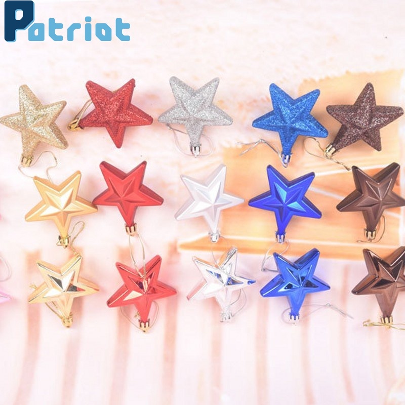 [ 7Cm Three-Dimensional Plastic Five-Pointed Star Set Decoration For Christmas children birthday wedding party ]