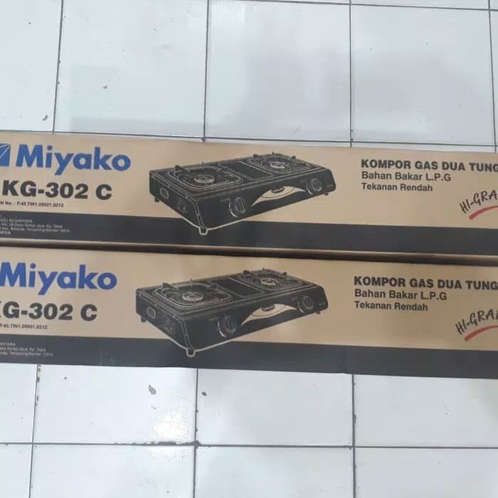 Kompor Gas Miyako 2 Tungku KG-302C Teflon 2 Tungku KG 302 C KG302 C
