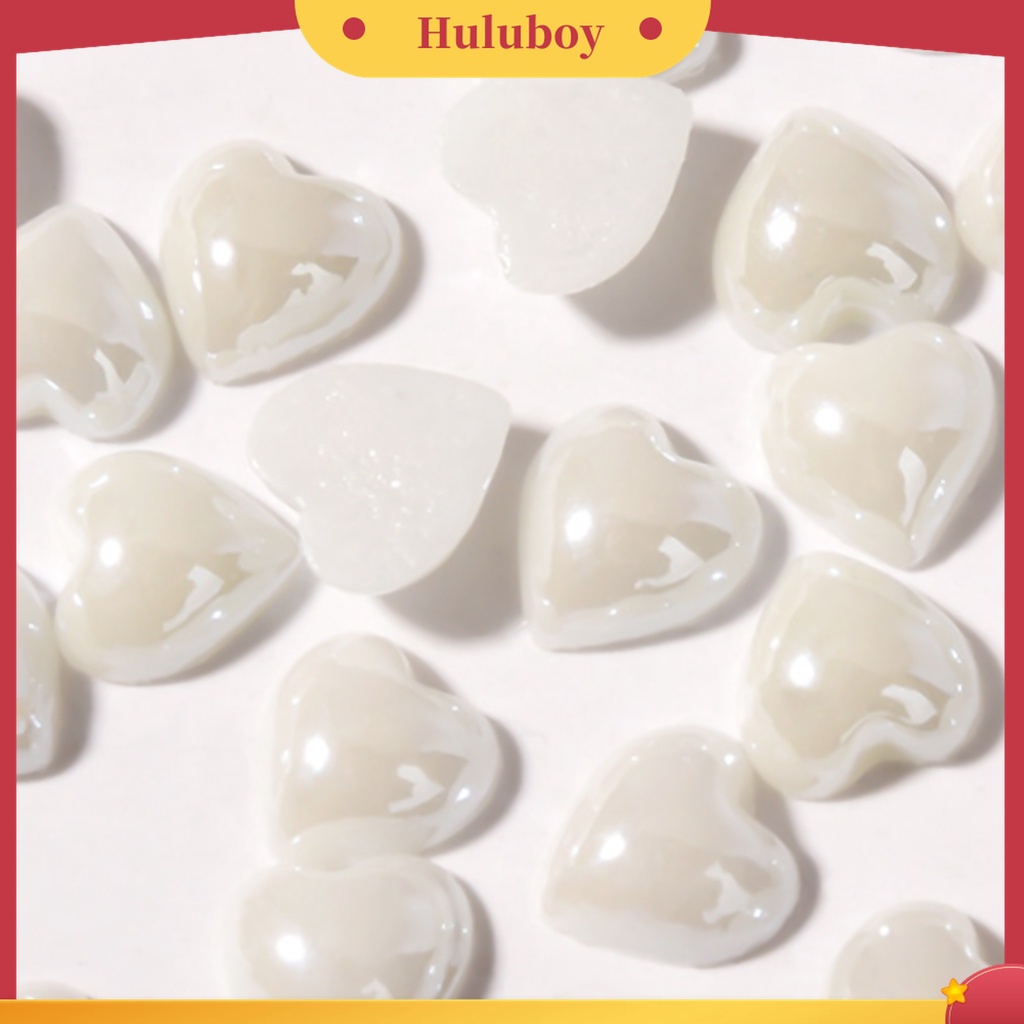 Huluboy Huluboy♡ 50 Pcs Payet Bentuk Hati 3D Bahan Keramik Untuk Dekorasi Nail Art
