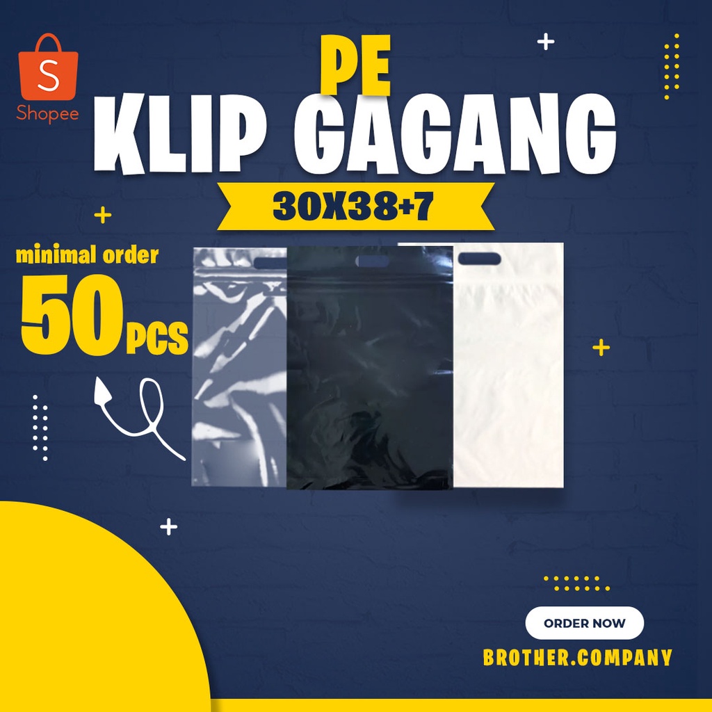 Plastik Pe Klip Gagang 30X38+7(min order 50 pcs),Plastik packing,sepatu,HD Packing,Plastik olshop,pl
