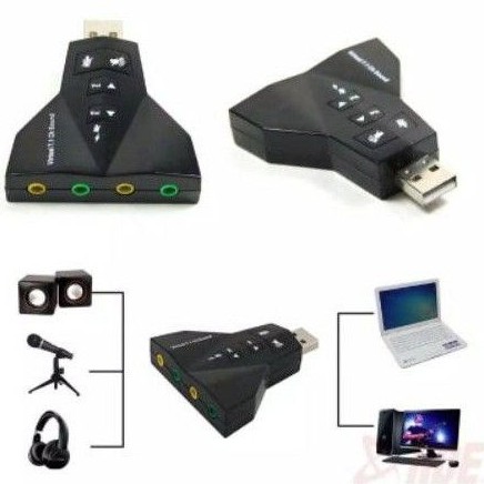 USB 7.1 Channel Sound Card Adapter / USB Soundcard Aeroplane / USB Soundcard Pesawat