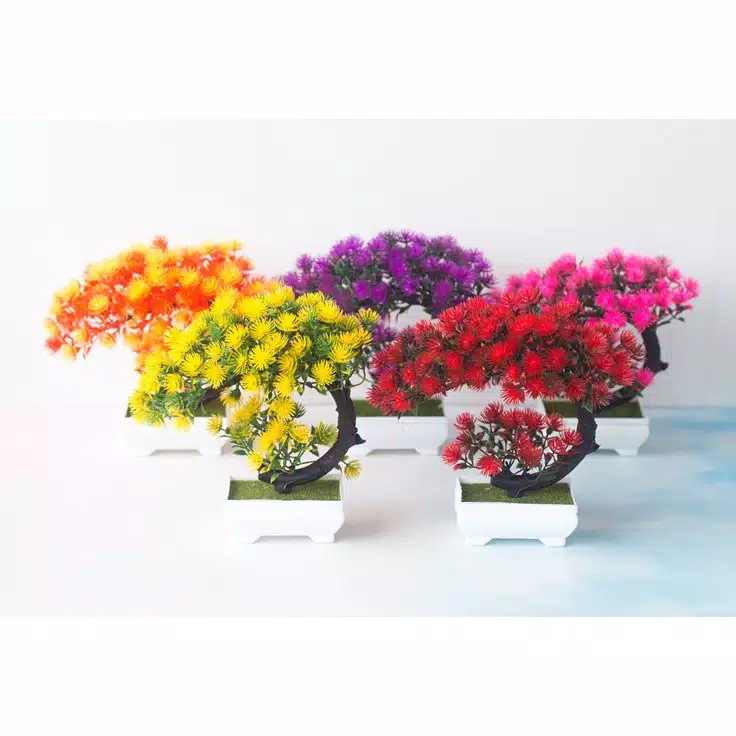 NM571 Bunga Plastik / Pajangan Bunga Artifisial / Vas Petak-1