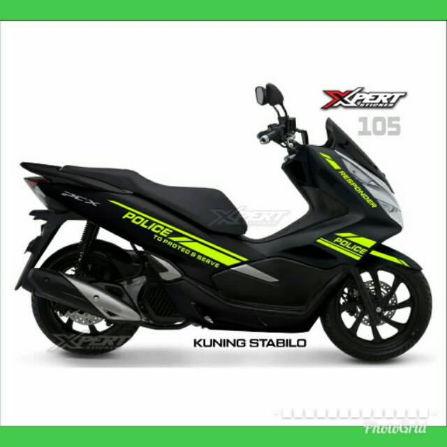 CUTTING STIKER KUNING STABILO HONDA PCX HITAM
