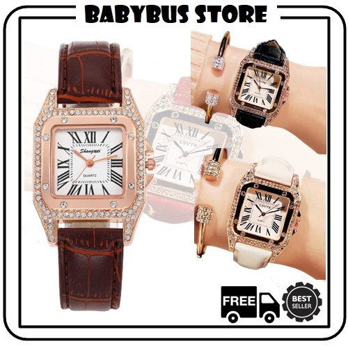 BBS J007 JAM TANGAN FASHION DIAMOND PETAK JAM TANGAN WANITA IMPORT BATAM