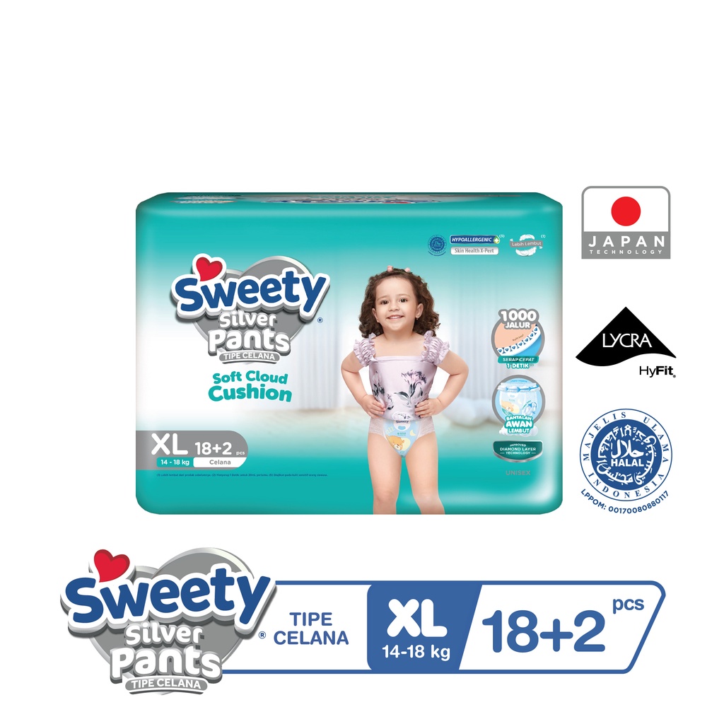Promo Harga Sweety Silver Pants XL18+2 20 pcs - Shopee