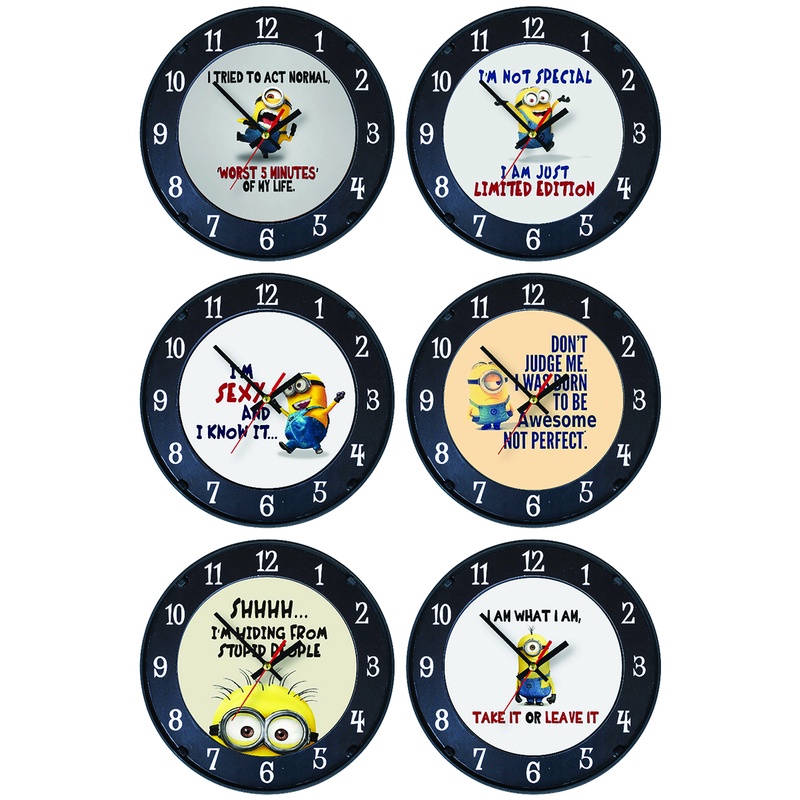 Jam Dinding Funny Minions