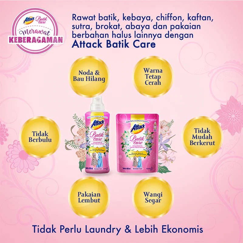 Attack Detergent Cair Batik Care Pouch - 400ml