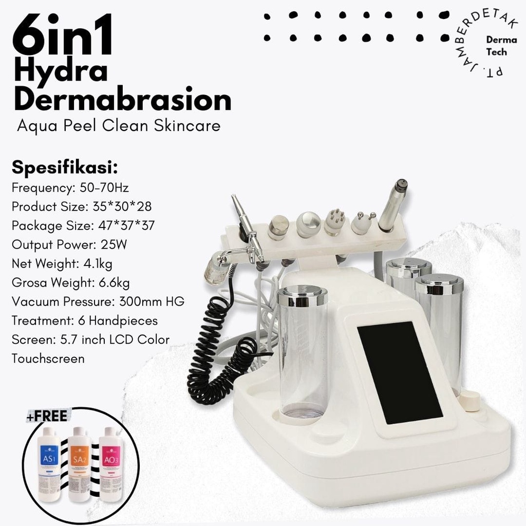 6in1 aqua dermabrasi dermabrasion hydra 6in1 ultrasound oxy spray radio frequency penyedot komedo