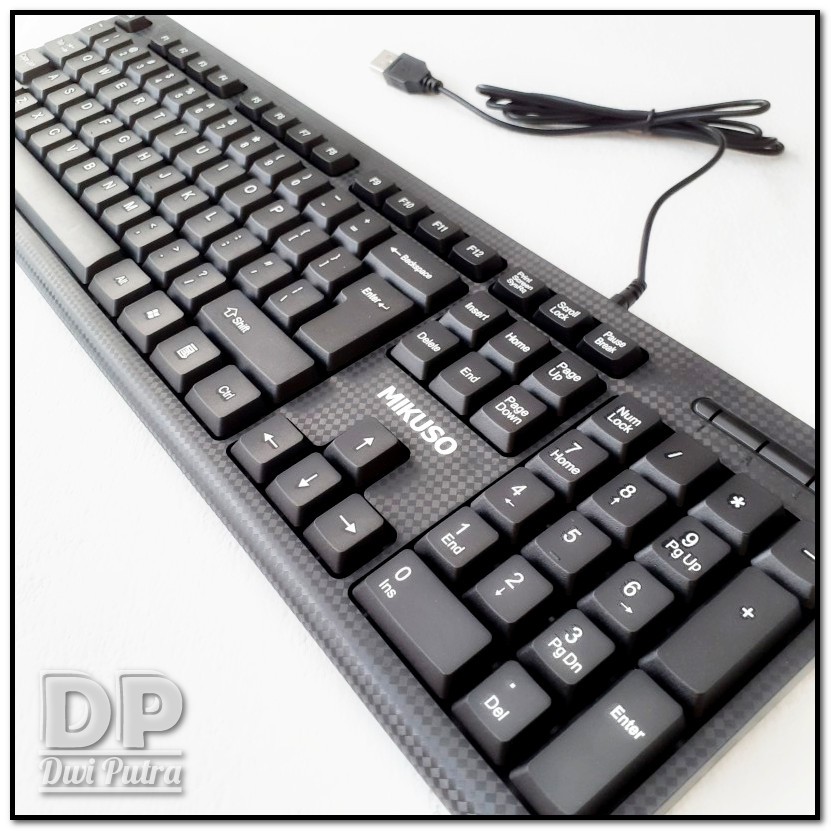 KEYBOARD MIKUSO OFFICE KB-049U USB / US LAYOUT / KEYBORD KANTOR KANTORAN / WATER SPILL HOLE