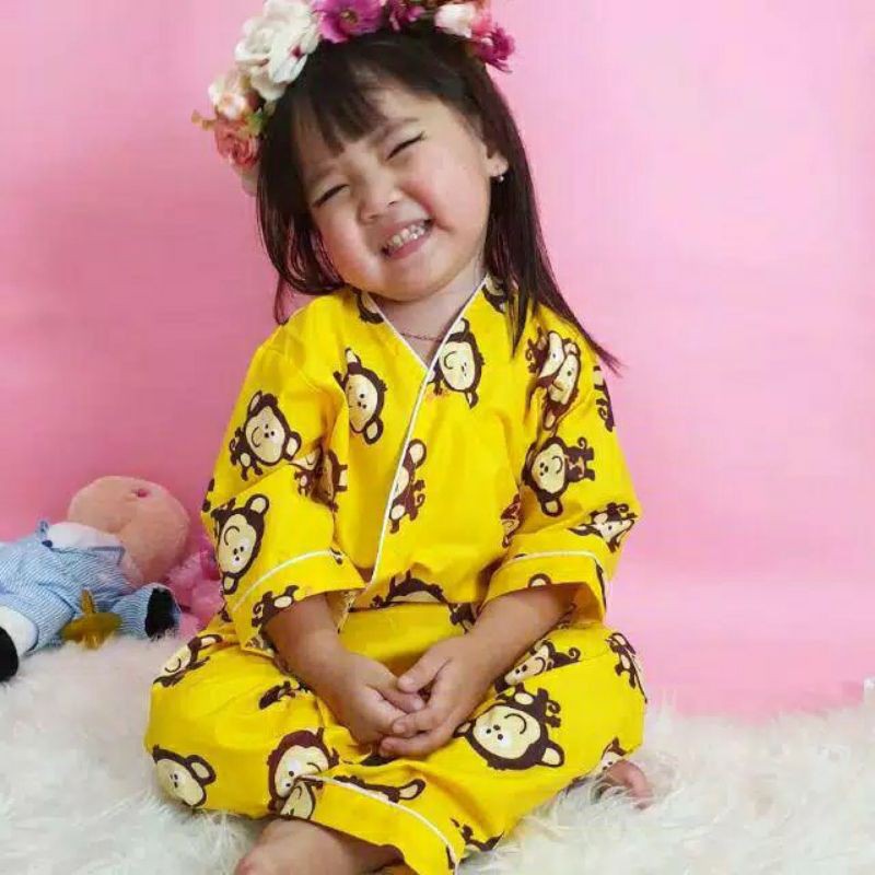 setelan baju tidur kimono anak