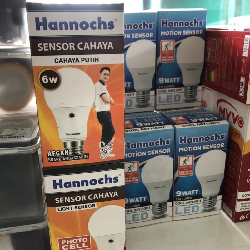LAMPU HANNOCHS / LAMPU HANNOCHS SENSOR CAHAYA 6w/ LAMPU SENSOR GERAK 9w