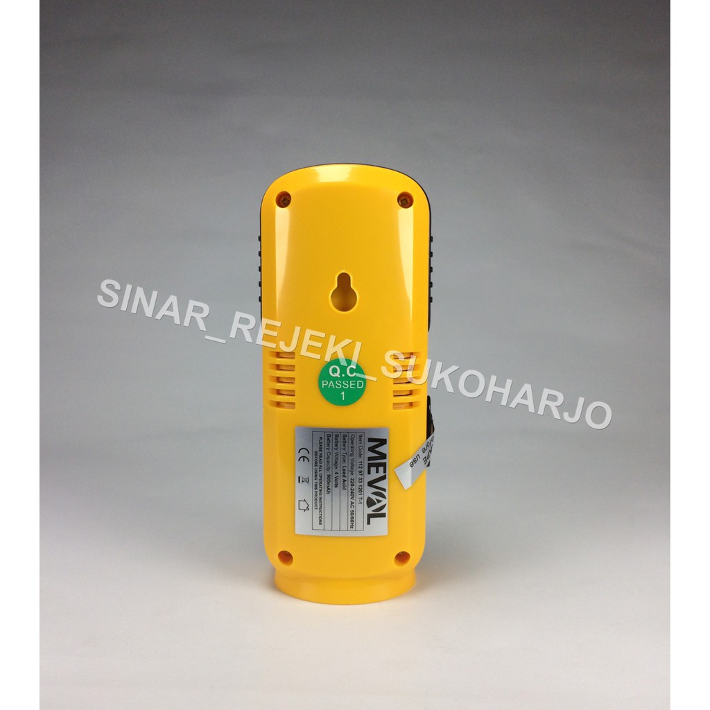 MEVAL 12 BRIGHT LED EMERGENCY LAMP + SENTER Cas Charge Baterai Isi Ulang - PUTIH