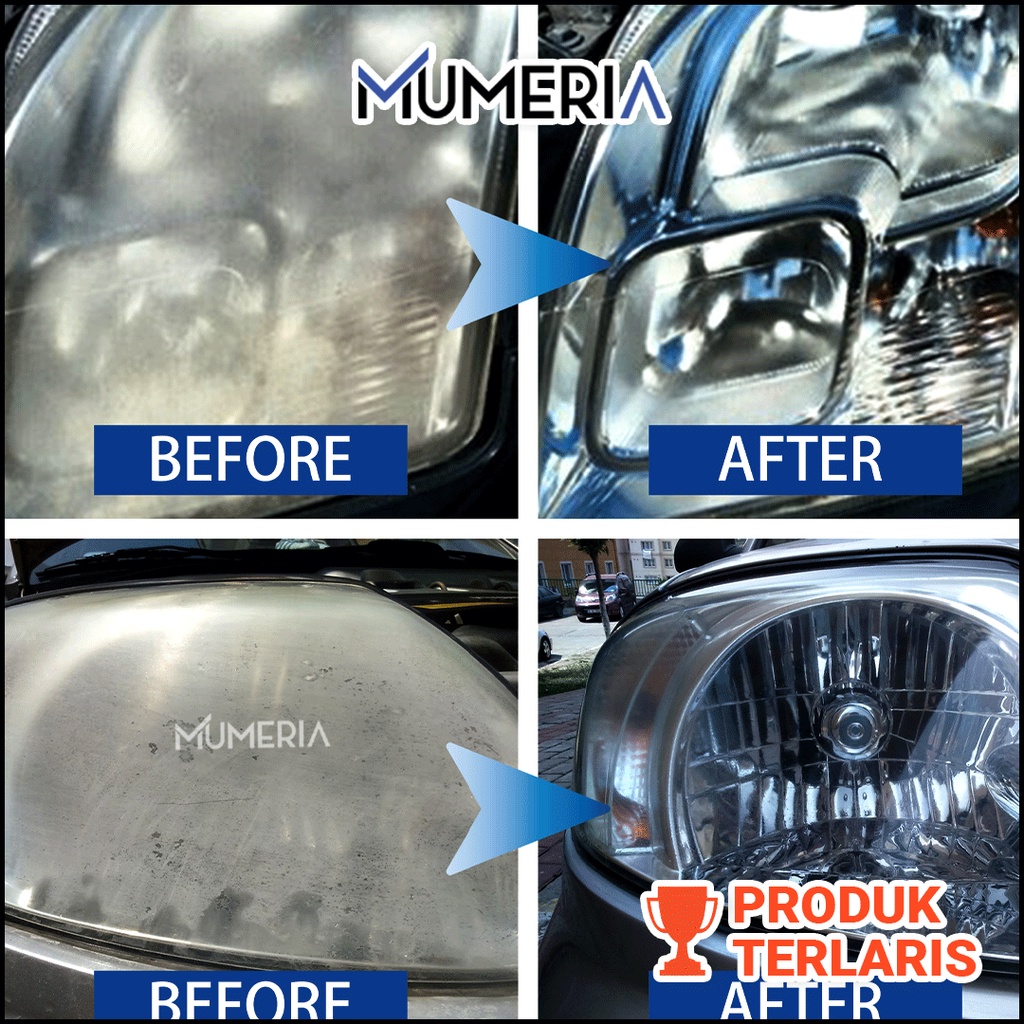 Coating Headlight Polish Cleaner Glass Protection Pembersih Pelindung Kaca Lampu Utama Mobil Motor