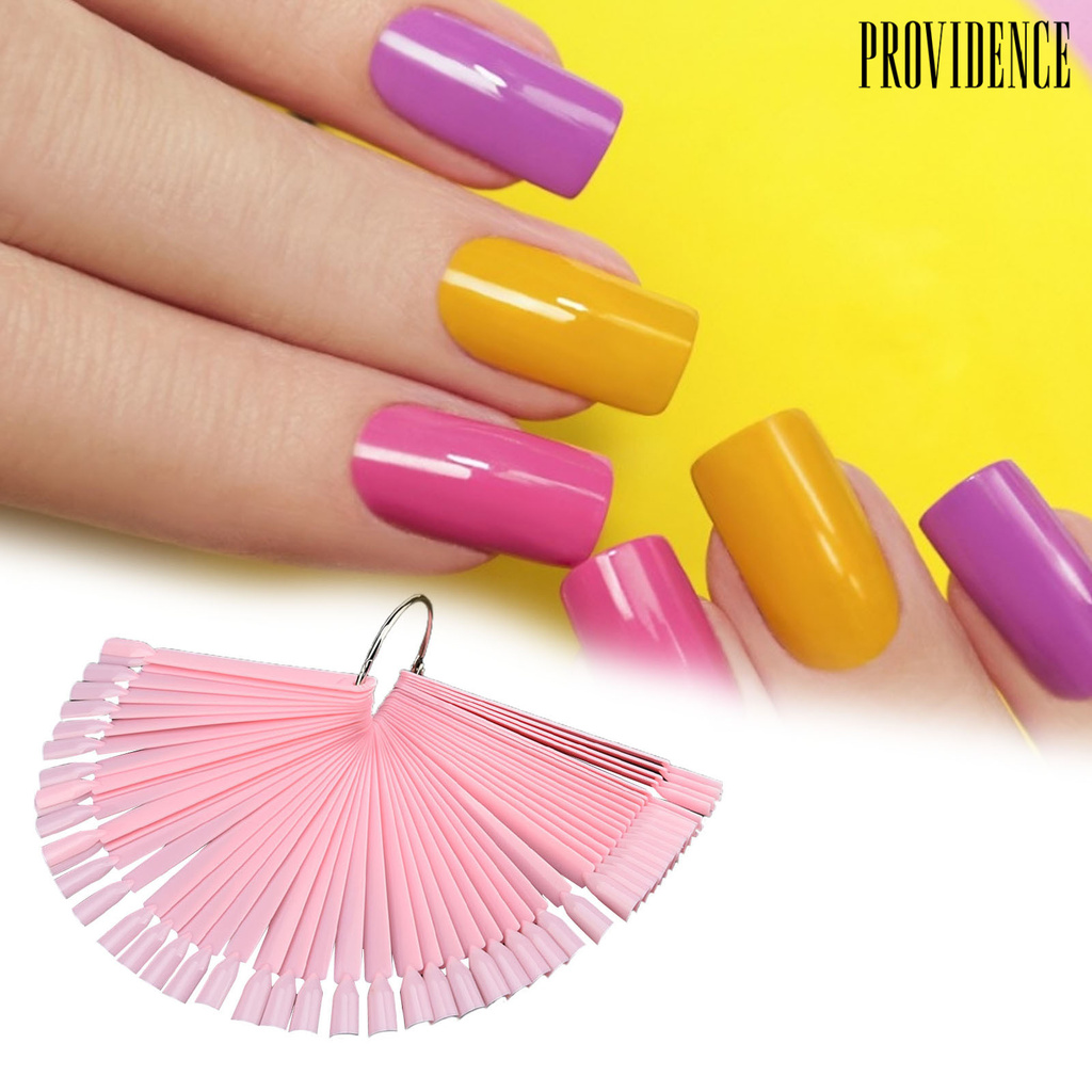 Providence 50pcs / Set Kartu Warna Transparan Reusable Untuk Nail Art / Manicure Diy