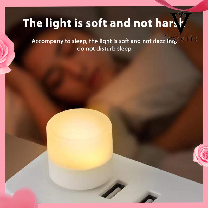 [COD]USB Plug Lamp Komputer Ponsel Lampu Pengisian Daya LED Pelindung Mata Lampu Baca Lampu Malam Bulat Kecil-FA