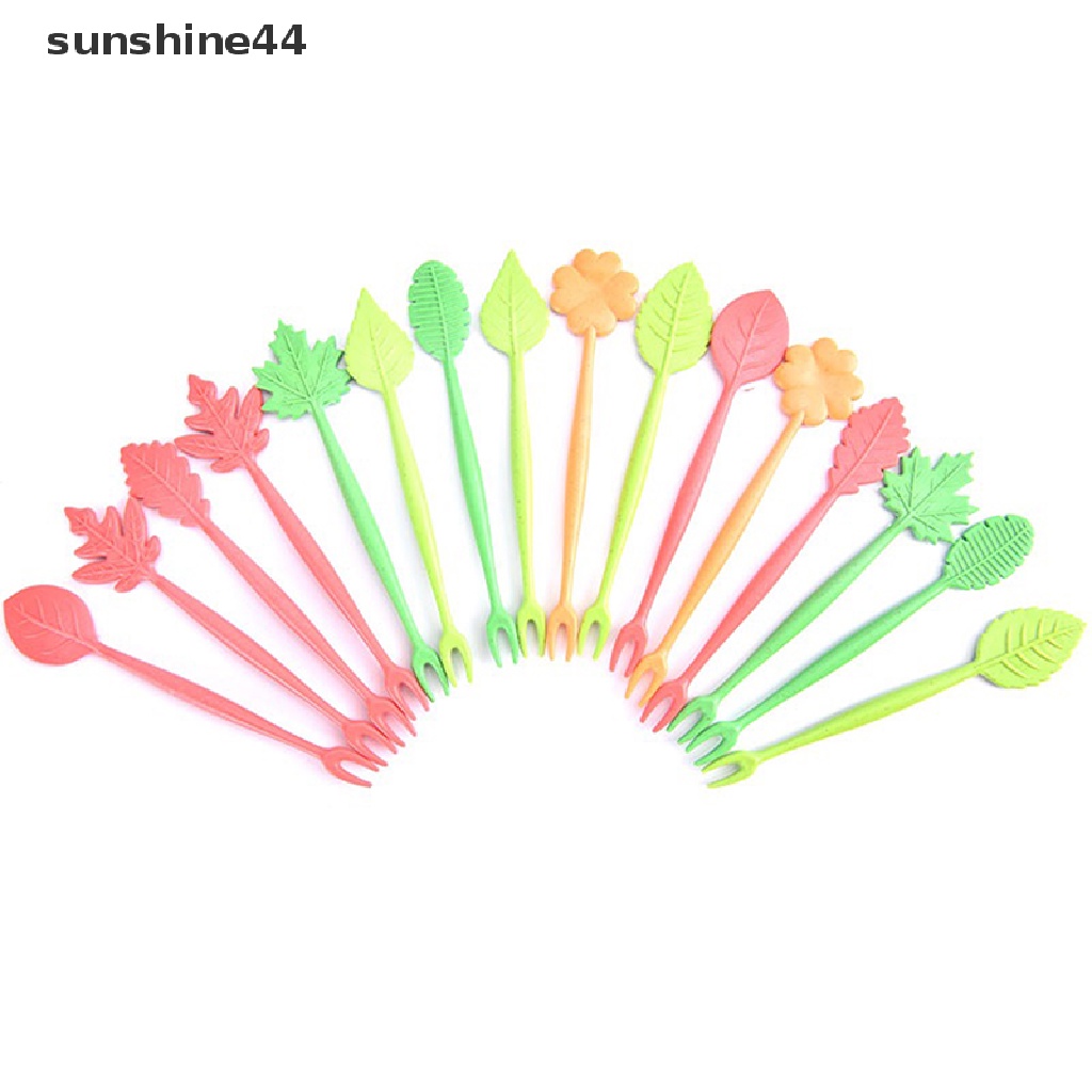 Sunshine 16pcs / Set Garpu Buah / Dessert Mini Bentuk Kartun Lucu