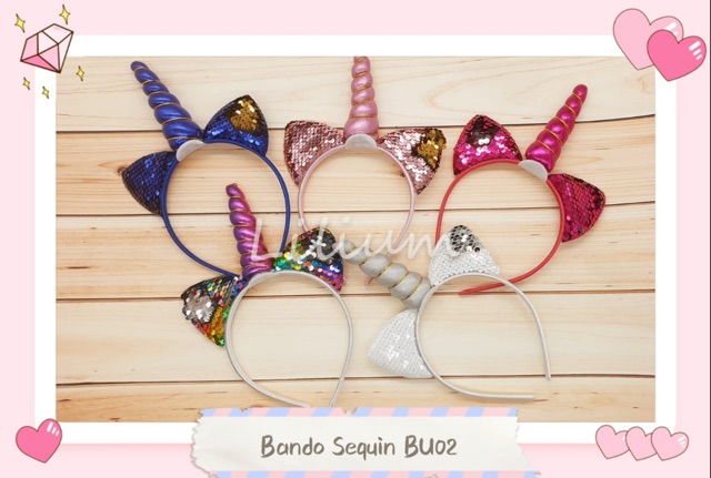 Bando Unicorn Sequin Pita BU02 BU03 / hairband anak