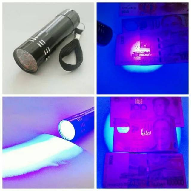 Terlaris Senter UV ultraviolet untuk memancing  senter metal JIG luminous fosfor