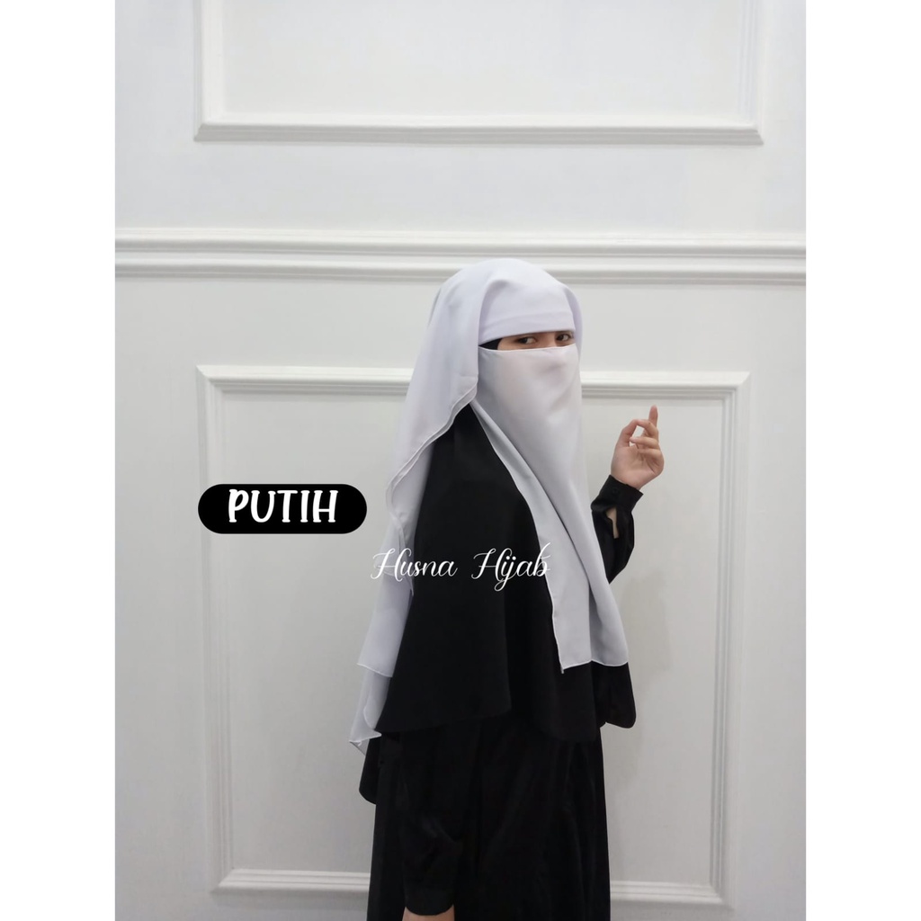 [HUSNA HIJAB] Niqob Yaman Long 2 Layer / Niqob Yaman 2 Layer Wolfis / Yaman 2 Layer