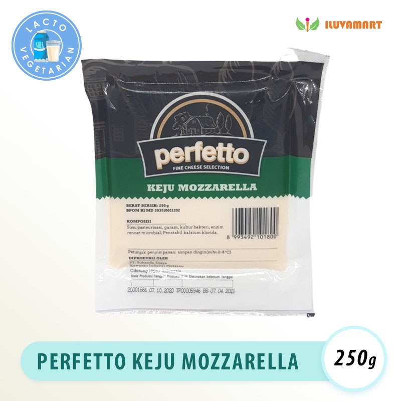 

Perfetto Keju Mozzarella 250g Mozarela Cheese Mozarella Fine Selection Mengandung Susu