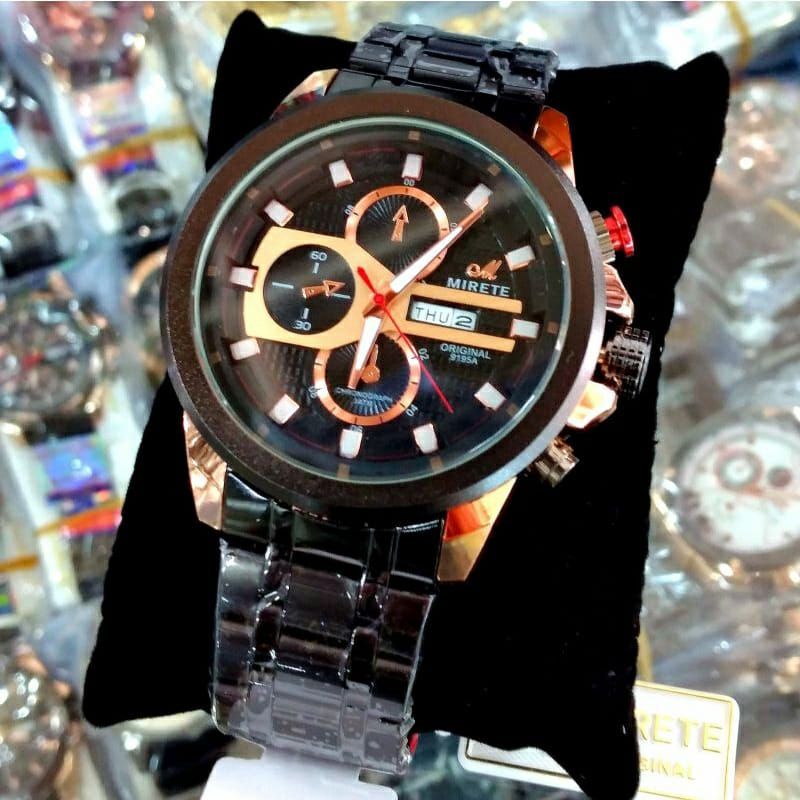 Jam Tangan Pria Mirete EDITION NEW Original Free Box Exklusif Fitur Tanggal Hari Aktif Garansi Original_ JAM Tangan Pria Mirete Original Water Resistantce Rantai Stainlees Steel