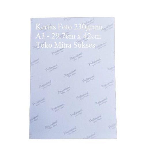 

(DISKON TERMURAH) Kertas Foto Professional Glossy A3 230gram