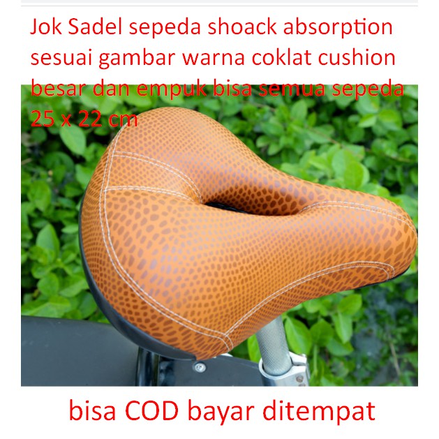 Jok Sadel sepeda shoack absorption sesuai gambar warna coklat cushion besar dan empuk bisa semua sep