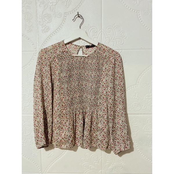 blouse zara floral printed