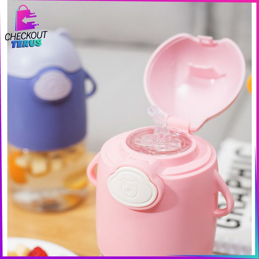 CT C467 Botol Minum Anak Sekolah 600ML Botol Minum Tutup Sedotan dan Tali Panjang BPA FREE Bottle Minum Anak