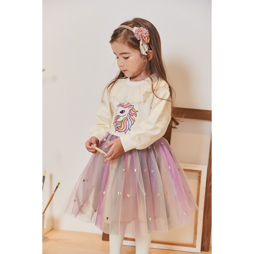 babyfit unicorn renda baju setelan anak perempuan sweater rok tutu