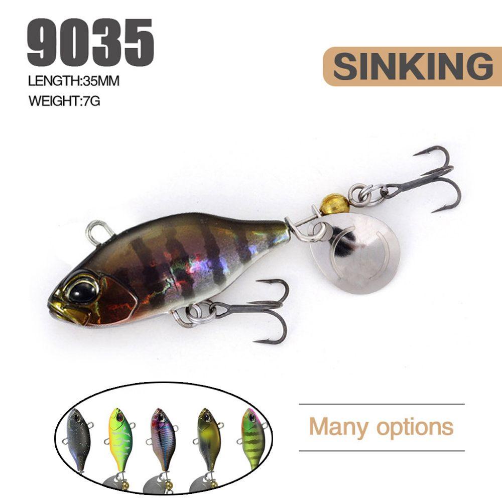 Chookyy Umpan Pancing Metal Spinner Tackle Sinking Spoon Metal Rotate Sequin Treble Hook