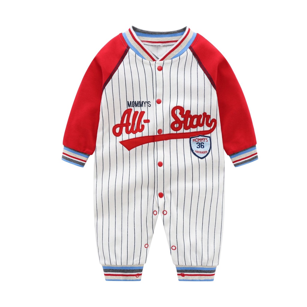 Jumper bayi lengan panjang Motif baseball allstar merah 0-18 bulan / Jumper baby unisex