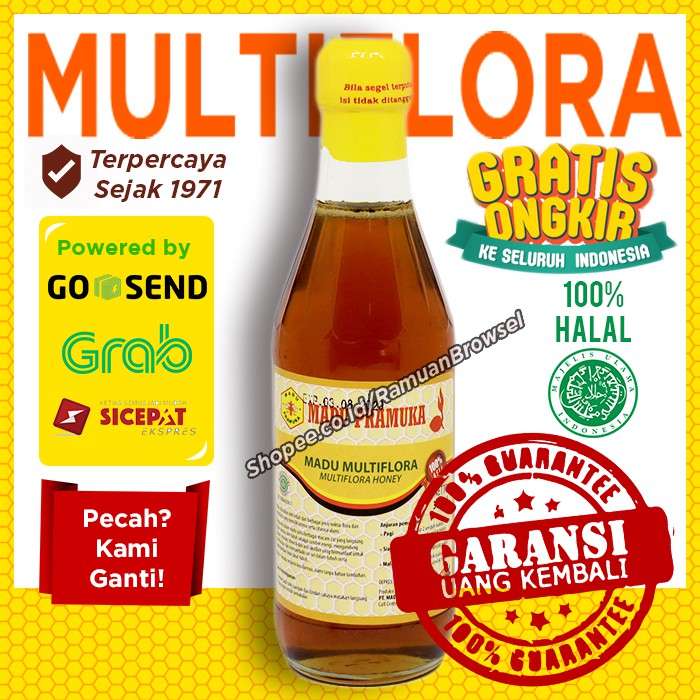 

Madu Multiflora Pramuka 350ml Alami