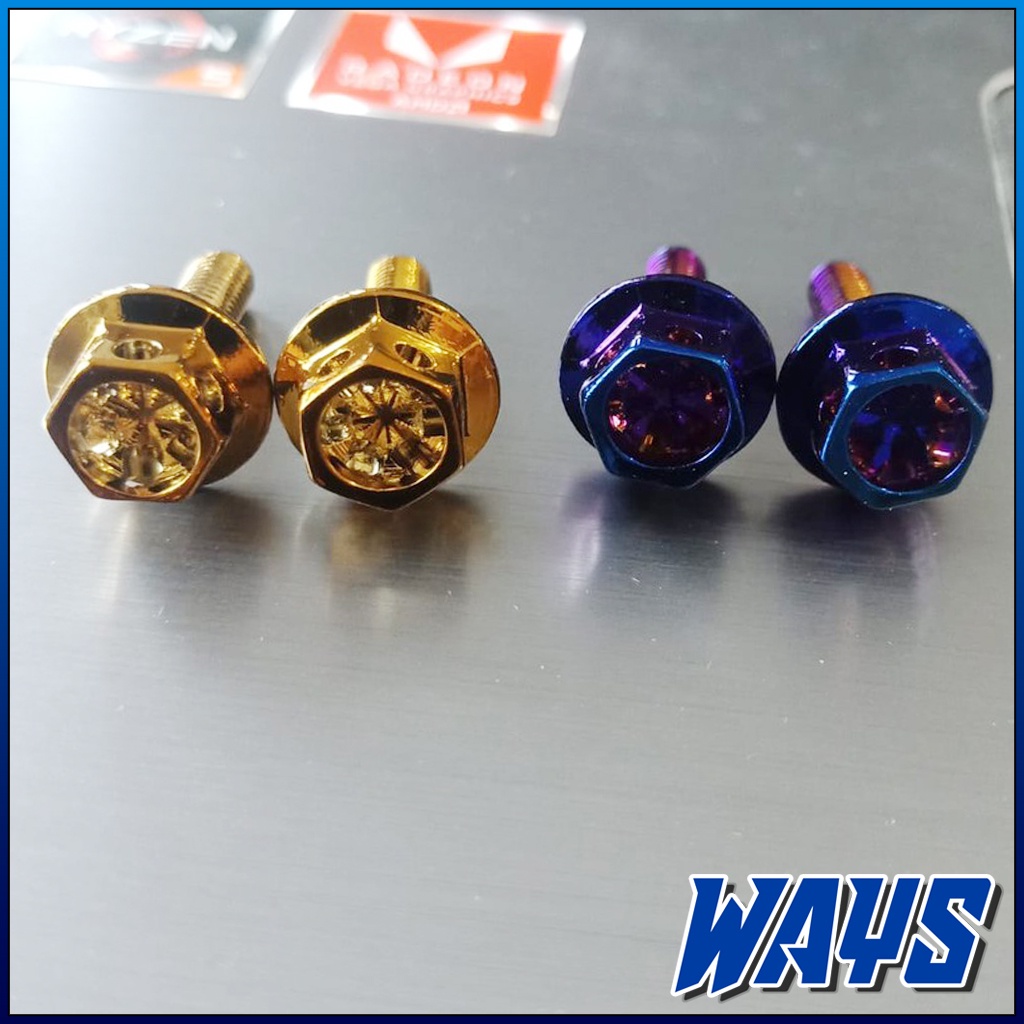 P002 | 2pcs Baut Tutup Master Minyak Rem Probolt Twotone Gold Variasi Nmax Aerox PCX Vario 125 150 Mio Beat Scoopy Fino Supra Jupiter Z Mx King CB150 Vixion Satria Ninja R15 R25 Rx King GSX