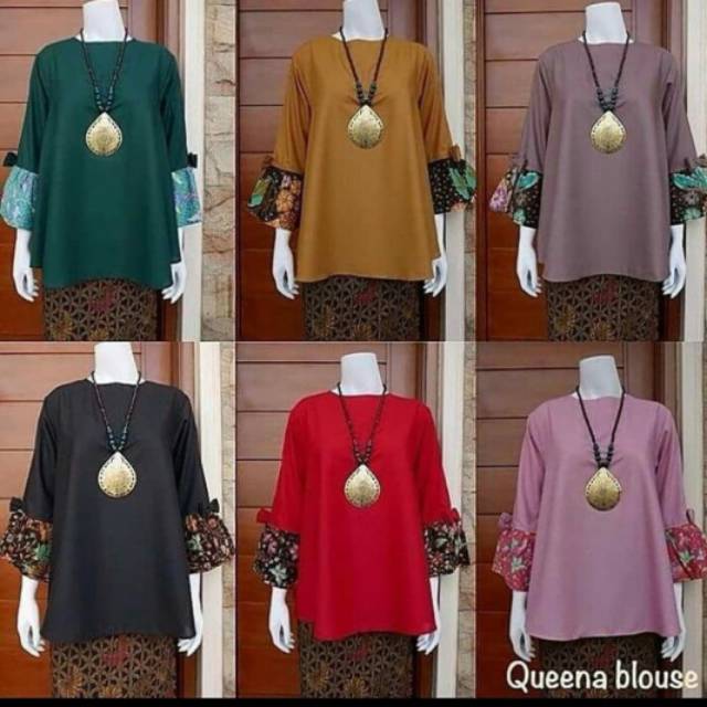 Atasan Blus Kerja kondangan kebaya Batik Queena Original by Disiko Exclusive