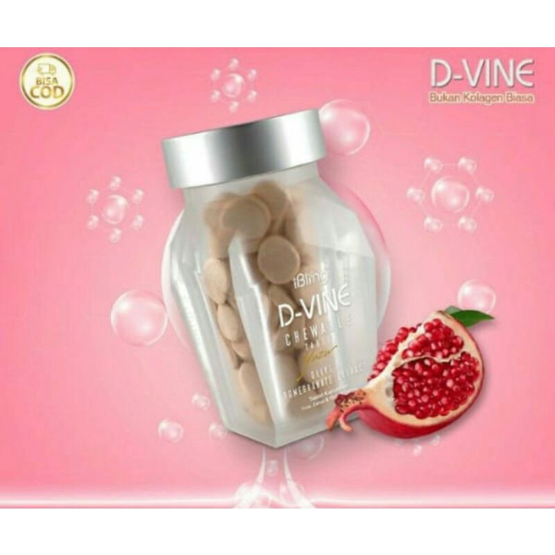 Dvine, d vine collagen original, d vine collagen original suplemen kecantikan isi 60, 100% ASLI