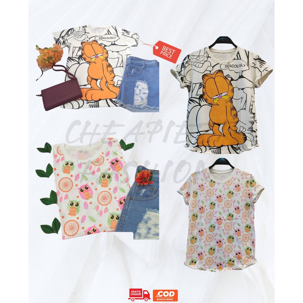 Kaos Tumblr Tee / Kaos Anak Remaja / Kaos Wanita /T-shirt motif Owl Burung Hantu / Atasan Wanita