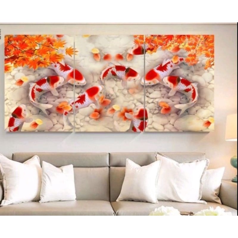 Lukisan Ikan Koi Minimalis Modern